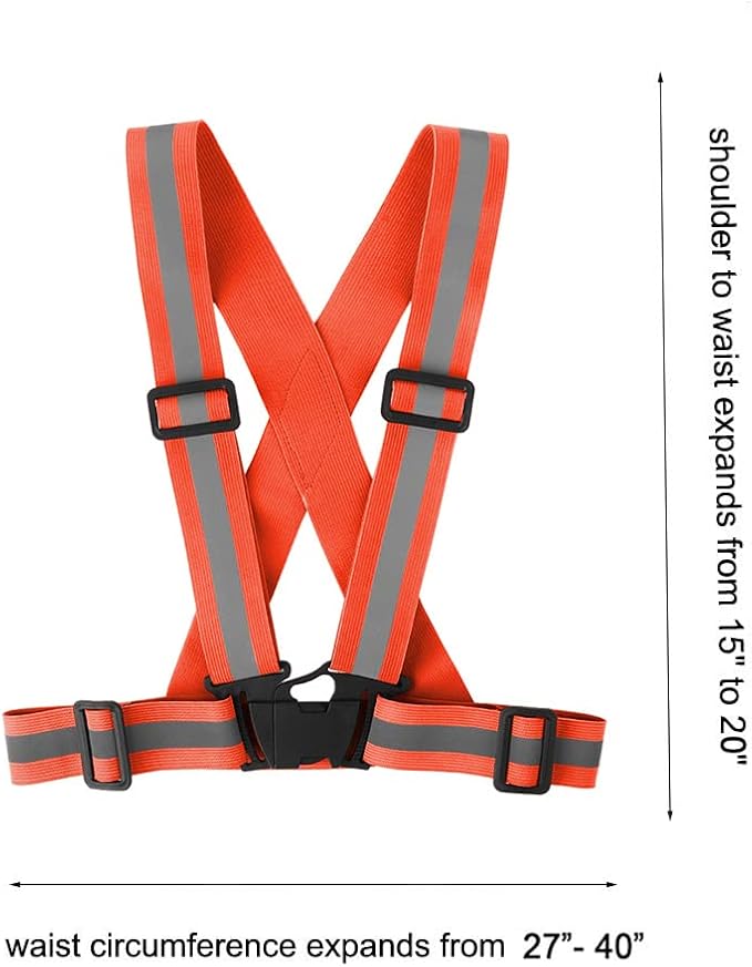 Running Reflective Vest Gear 3 Pack, Adjustable Safety Vest High Visible Reflective Belt Straps Night Walking Vest