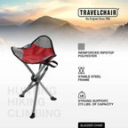 Travel Chair Slacker Tripod Chair for Camping, Lightweight Chair, Adjustable Carry Strap for Easy Transport | Oversized Duck Feet for Improved Stability | Perfect for Outdoor Adventures (Black)