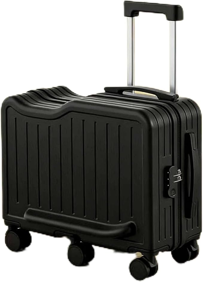 Ride-on Luggage for Kids, Children's Trolly Case with 6-Spinner Wheels & Retractable Cup Holder, Suitcase Stroller, Hardshell Carry On Suitcase(Black,24in)