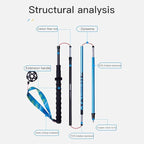 AONIJIE 2Pcs Collapsible Hiking Poles for Men and Women - Lightweight Carbon Fiber Aluminum Folding Trekking Poles for Hiking Durable Walking Sticks with Extra-Long Foam Handle