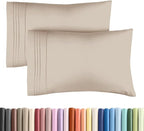 King Standard Pillow Cases Set of 2 - Soft Hotel Quality Pillowcase Covers - Comfy Bedding for Women, Men, Kids & Teens - Machine Washable Pillow Protectors - 2 Piece Set - King Standard Size Wheat