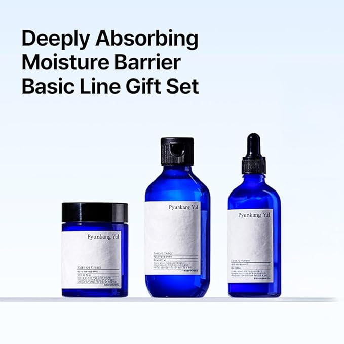 Pyunkang Yul PKY Barrier Line Skincare Gift Set, Holiday Essentials for Moisturizing & Nourishing, Toner, Serum & Face Cream, Ideal for Gifting (3-Item Set)