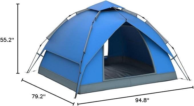 Night Cat Instant Popup Tents 2-3 Persons with Footprint Tarp Easy Setup Camping Tent with Rainfly Double Layers Waterproof Automatic Hydraulic Mechaism