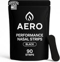 Performance Nasal Strips for Breathing (90 Count) - Oil & Sweat Proof Adhesive - Athletic Nasal Strips for Snoring & Sleeping - Black, Wide Body, Universal Fit, Extra Strength
