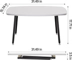 WOHOMO Foldable Coffee Table White Small Coffee Tables for Living Room Portable Simple Modern Rectangular Center Table for Small Spaces, No Assembly, 31.5 * 15.7 * 17.7IN, White