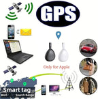GPS Tracker for Vehicles, Mini Tracking Device for Vehicles, Car Tracker Device Hidden No Subscription Work with Find My (iOS Only), Key Finder, for Kids, Dogs, Luggage, Bag (Black and White, 4 Pack)