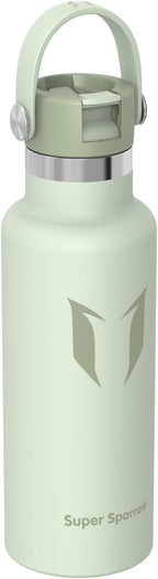 Super Sparrow Insulated Water Bottle - 17 Oz / 25 Oz / 32 Oz - Standard Mouth FlipFlow Flask - BPA Free, Leak Proof Drink Bottle- Ergonomic Straw Water Bottles for Work, Gym, Travel, Sports