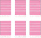 HAVLULAND Set of 6 - Turkish Cotton Beach Towels, Oversized 72"x40", Quick-Dry Absorbent Lightweight Sand-Free Compact XL Ideal for Beach, Bath, Pool, Yoga, Picnic, Travel, Camping (Pink)