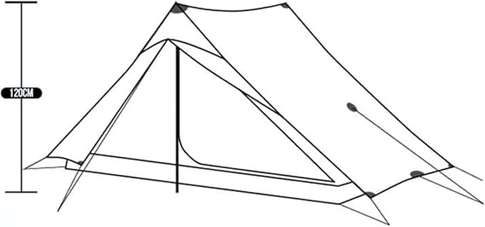 Lanshan 2 Person Tent Hiking Ultralight Camping Tent Professional 15D Silnylon Rodless Trekking Pole Tent Waterproof Backpacking Outdoor for Camping, Bivvy