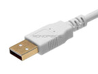 Monoprice USB Type-A to USB Type-B 2.0 Cable - Gold Plated, 28/24AWG, 3 Feet, White