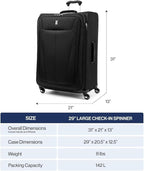 Travelpro Maxlite 5 Softside Expandable Luggage with 4 Spinner Wheels, Lightweight Suitcase, Men and Women, Ensign Blue, Checked-Large 29-Inch