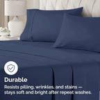 King Standard Pillow Cases Set of 2 - Soft Hotel Quality Pillowcase Covers - Comfy Bedding for Women, Men, Kids and Teens - Machine Washable Pillow Protectors - 2 Piece Set - King Standard Navy Blue