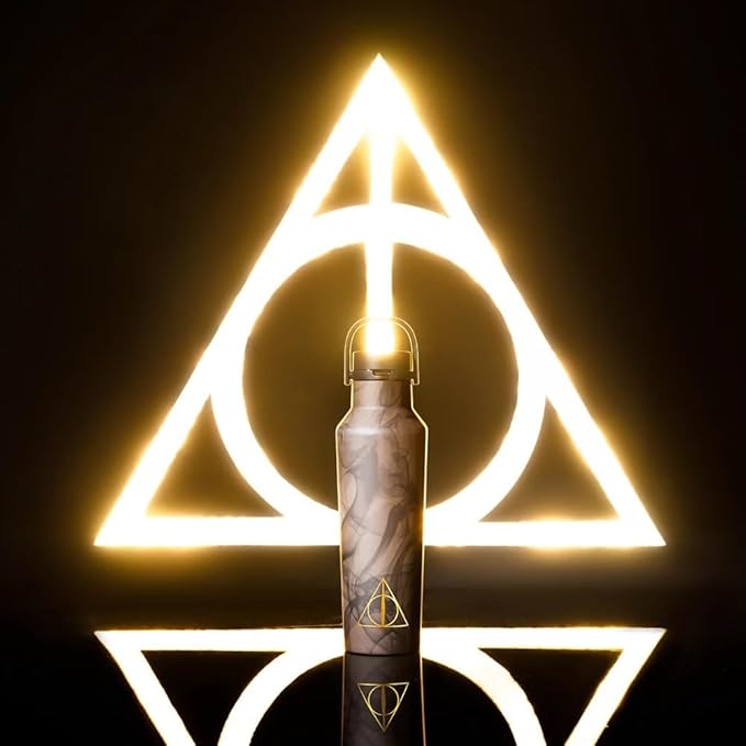 Corkcicle Harry Potter Sport Canteen - Insulated Stainless Steel Water Bottle - Compact & Travel-Friendly - Durable - BPA Free - Non-Slip Silicone Base - Easy Grip - 20 oz - Deathly Hallows