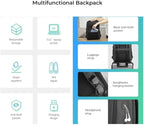 TREKON Laptop Backpack for Men/Women, Fits 15.6" Laptop, USB Charging Port, Water-Resistant, Anti-Theft, TSA Approved Travel Bag, For Business & College