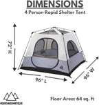 Caddis Rapid 4/6-Person Pop Up Tent for Easy Setup, 4/6 Person Capacity for Camping, by Caddis Sports Inc.