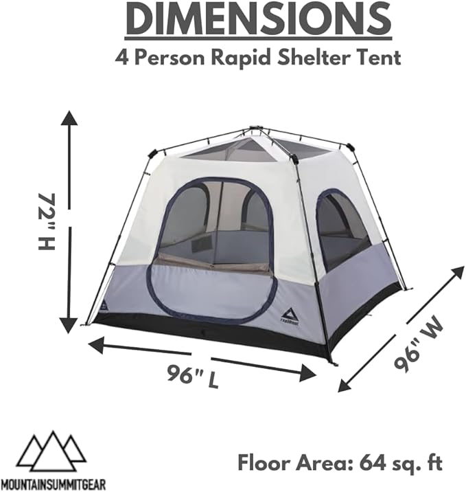 Caddis Rapid 4/6-Person Pop Up Tent for Easy Setup, 4/6 Person Capacity for Camping, by Caddis Sports Inc.