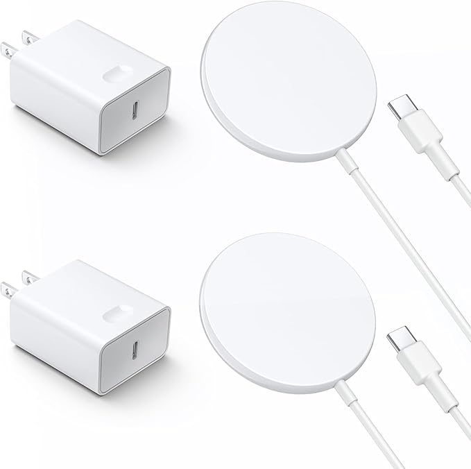 Magnetic Wireless Charger for iPhone 17 16 Wireless Charger with 20W PD USB C Charger, 2 Pack Compatible with Magsafe Charger for iPhone 17/17 Pro/17 Pro max/16/16 Pro/16 Pro max/AirPods3
