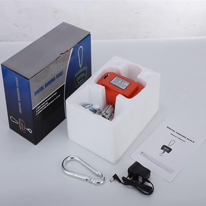 Heavy Duty Electronic Hanging Scale for Suitcases, Industrial Strength Luggage with Hook Travel and Shipping Needs (Orange 500KG)