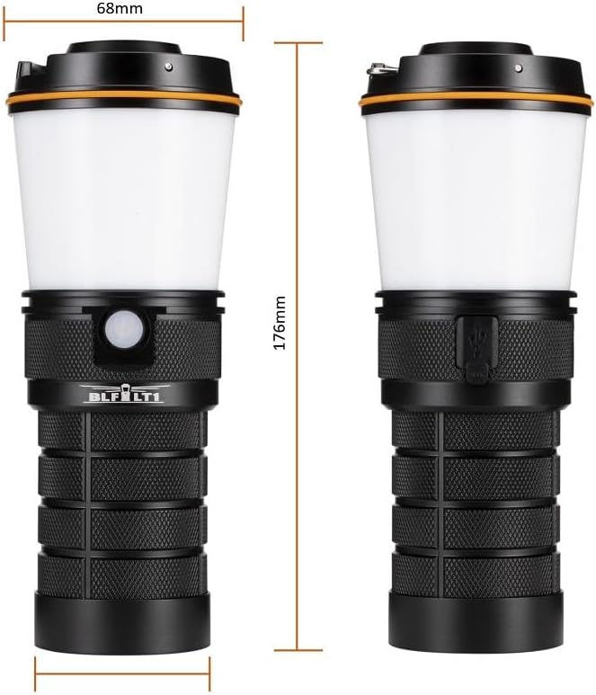 Sofirn BLF LT1 Camping Lantern Rechargeable, Led Lantern with 8X LH351D LED, 24 Hours Runtime in Medium Mode, Perfect Lantern Flashlight for Camping, Power Outages, Hiking, Fishing