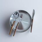 New Wood Grain Handle Tableware Mess Kit Cutlery for 2 Dinnerware Set - 12pcs Stainless Steel Utensils Set with Plate Spoon Fork Serrated Knife Cloth Napkins for 2,Backpacking, Outdoor Hiking Picnic