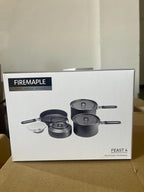 Fire-Maple Feast 4 Piece Camping Cookware Cookware Cookware Kit Outdoor Cookware Set with Pots, Kettle, Saucepans and Spatula for Hiking Fishing Picnic