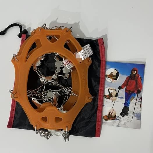 WIN.MAX Crampons for Shoes, Traction Cleats Ice Snow Grips with 19 Stainless Steel Spikes, Shoe Talons Anti - Slip Boots Spikes for Walking, Jogging, Climbing and Hiking