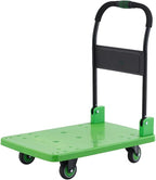 Large Folding Platform Hand Truck Cart Portable Utility Cart with 360° Swivel Wheels for Easy Moving of Luggage & Warehouse Items Green Color
