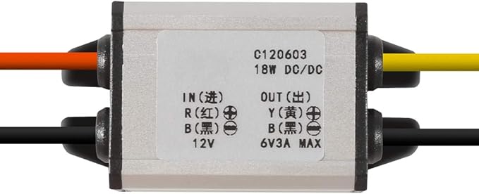 5Pcs 12V to 6V Car Power Voltage Converter DC 9V-22V 12V to 6V Buck Voltage 3A 18W Waterproof DC Step Down Volt Module Power Supply Board Compatible with Car Vehicle Automotive LED Display Radio