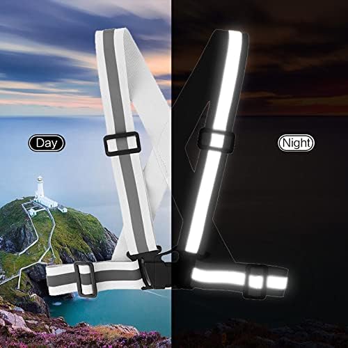 Running Reflective Vest Gear 3 Pack, Adjustable Safety Vest High Visible Reflective Belt Straps Night Walking Vest