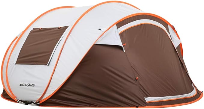 EchoSmile Instant Pop Up Camping Tent, 2/4/6 Person, Easy Setup Tent, Water Resistant Dome, Portable with Carry Bag