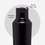 Corkcicle Sport Canteen - Keeps Drinks Cold 25 Hours - Stainless Steel Water Bottle - Triple-Insulated - Spill-Proof - Summer Drinkware Gift - Keeps Drinks Ice Cold - 20 oz - Gloss Black