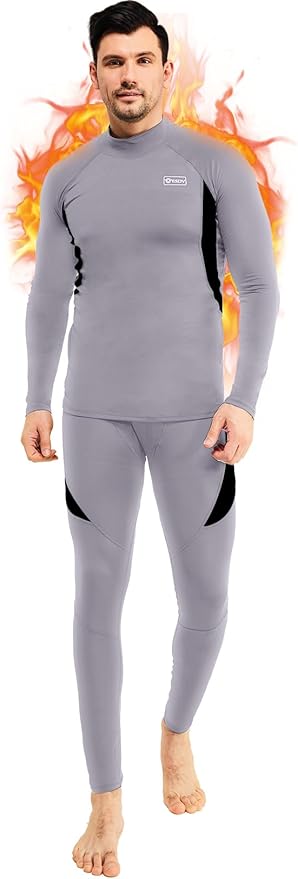 romision Thermal Underwear for Men Long Johns Fleece Lined Hunting Gear Bottom Top Set Base Layer for Cold Weather Gift