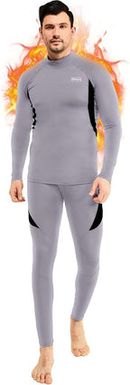 romision Thermal Underwear for Men Long Johns Fleece Lined Hunting Gear Bottom Top Set Base Layer for Cold Weather Gift