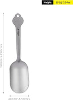 Shovel Spoon Titanium Reuseable Dessert Spoon for Ice Cream Tea Coffee Pudding Yogurt (Tea Scoops - Sandblasted)