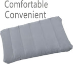 2 Pack Ultralight Inflatable Camping Pillow Squared Flocked Fabric Air Pillow for Beach Hiking,Camping,Traveling,Napping,Desk Rest,Neck Lumbar Support Grey