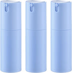 1 oz Airless Pump Bottles, Travel Lotion Container, Skincare Containers for Moisturizer (Plastic, Matte Blue, 3Pcs)