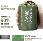 Esky Emergency Sleeping Bag, Portable Emergency Blanket Thermal Bivy Sack, Waterproof Lightweight Survival Gear with Compass for Camping Hiking Outdoor Adventure