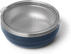 YETI Rambler Low Bowl, Vacuum Insulated, Stackable and Nestable Stainless Steel Bowl with Lid, 1.6 Quart, Navy
