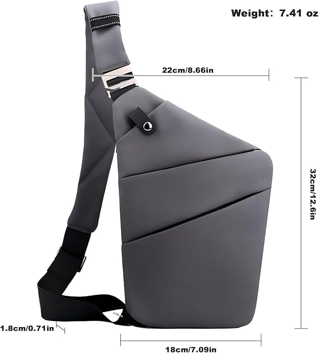 Anti Theft Travel Bag, One Shoulder Large Capacity Cross-body Bag Chest Fashion Lightweight Sling Bags for Travel Sports