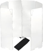 8 Plates Camping Stove Windscreen Folding Outdoor Stove Windshield Camp Stove Wind Screen Aluminium Alloy Windshield for Butane Burner Grill Wind Blocker Shield