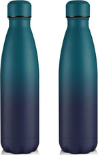 Volhoply 25oz Insulated Water Bottles 1/2/4 Pack, Double Wall Stainless Steel Vacuum Flask Keeps Cold & Hot, BPA Free Leakproof Bottle (Dark Night,2 Pack)