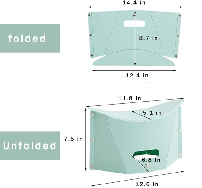 Folding Portable Camping Hiking Stool, Lightweight Collapsable Foldable Chair for Travel Gathering BBQ Subway Backpacking Outdoor Squatty Potty Ultralight Mini (Green)