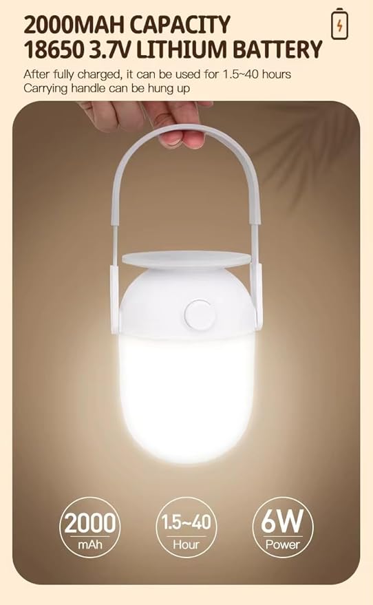 Rechargeable LED Camping Lantern Ultra Bright Tent Light, Battery Powered Lanterns for Camping, Outdoors, Emergency