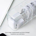 Charger Cable Cord Storage Organizer Box - 1 Pack With Lid - Easy Storage Without Cable Ties
