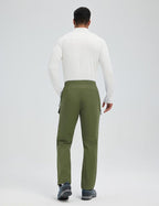 baleaf Men's Fleece Lined Hiking Cargo Pants Softshell Water Resistant Snow Thermal Pants Winter Insulate with Zipper Pocket