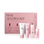Nacific Pink AHA BHA Kit ( Cleansing Foam, Toner, Serum, Cream ) Travel Size Skin Care Set by KOSBEAUTY
