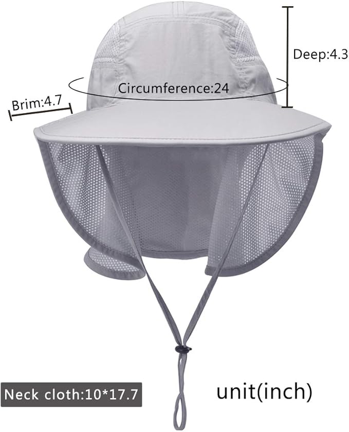 Unisex Outdoor Activities UV Protecting Sun Hats with Neck Flap