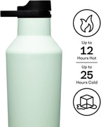 Corkcicle Classic Sport Canteen - Insulated Stainless Steel Water Bottle - Compact & Travel-Friendly - Durable - Dishwasher Safe - BPA Free - Non-Slip Silicone Base - 20 oz - Sage Mist