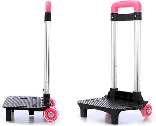 2 Backpack Trolley Aluminium Alloy Foldable Trolley Cart ' s Luggage Travel Hand Cart for Backpack Folda