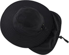 Home Prefer UPF 50+ Mens Wide Brim Fishing Hat with Neck Flap Sun Hat for Men Women Sun Protection Cap
